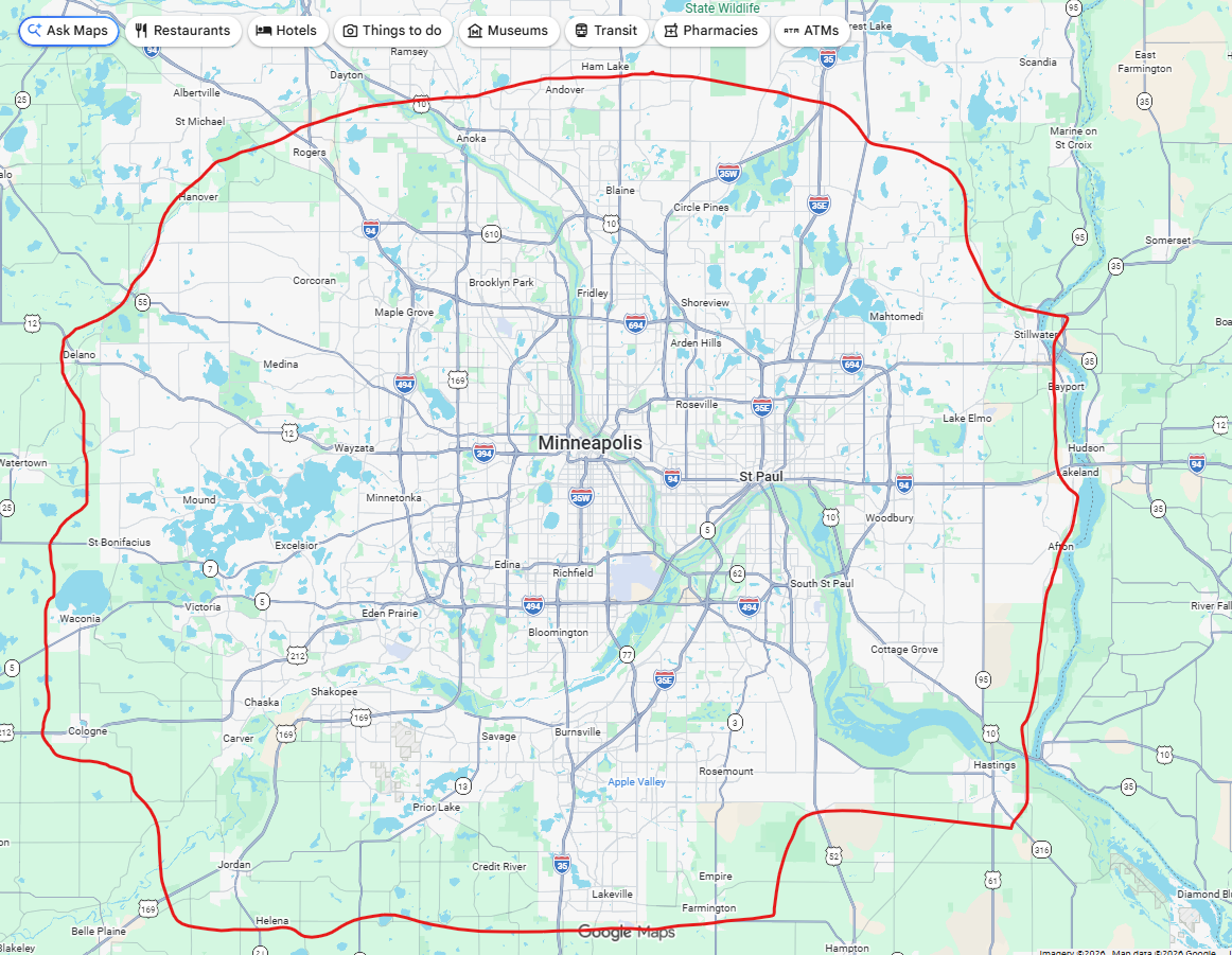 Netto Carpet Cleaning service area map
